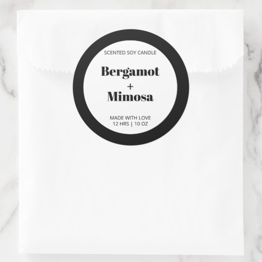 Étiquette à bougie personnalisable Motif moderne (Sac)