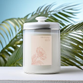 Étiquette à bougie rose minimaliste