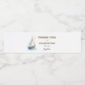 Étiquette à bouteille à voilier modifiable - Bleu (Étiquettes simples)