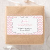 Étiquette à bouteille d'eau rose et gris Chevron (En situation)