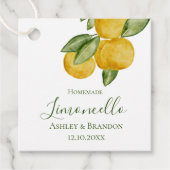 Étiquette à bouteille Limoncello, belle aquarelle  (Devant)