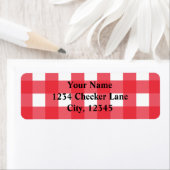 Étiquette à carreaux Red Gingham Summer Country BB (En situation)