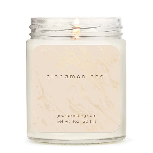 Étiquette à chandelle élégante Beige