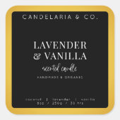 Étiquette à chandelles noir et or de luxe (Devant)