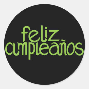 Étiquette à chaux Feliz Cumpleaños
