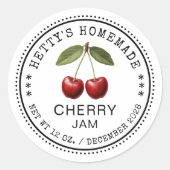 Étiquette à conserve en confiture de cerise avec c (Devant)