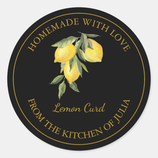 Étiquette à courge de citron doré fait maison | No (Devant)