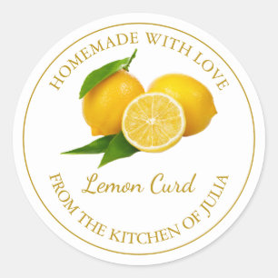 Étiquette à courge de citron fait maison   Blanc