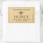 Étiquette à double bordure jaune avec abeille à mi (Sac)