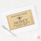 Étiquette à double bordure jaune avec abeille à mi (Enveloppe)