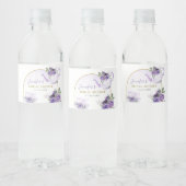 Étiquette à eau à Fête des mariées fleurie violet  (Bouteilles)