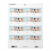 Étiquette A et de Reindeer, Ours polaire, Pingouin et Renard (Feuille entière)