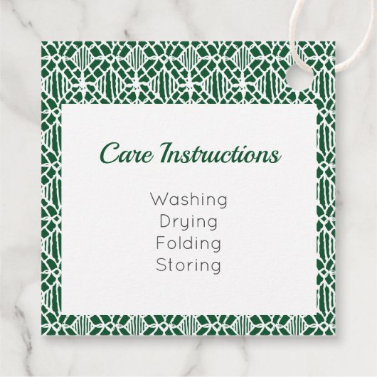 Étiquette à feuillage persistant avec Motif de den (Dos)