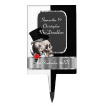 Mariage noir et blanc de crâne gothique de marié
