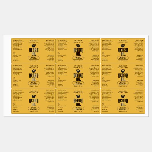 Étiquette à huile de barbe Grungy 1 OZ Bouteille c (Feuille)