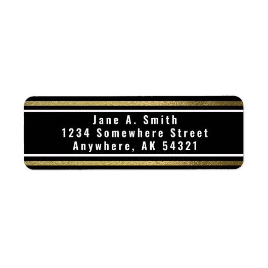 Étiquette à huile noir et or simple Elegance (Devant)