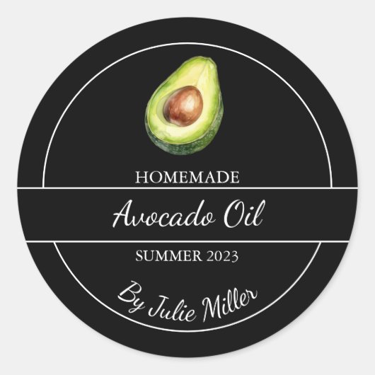 Étiquette à huile simple fait maison Avocado | Noi (Devant)