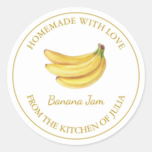 Étiquette à la confiture de bananes maison en or