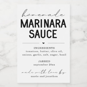 Étiquette à la sauce marinara fait maison