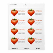 Étiquette à la tomate (Feuille entière)