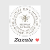 Étiquette à lèvres Apiaire imperméable transparent (Feuille)