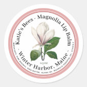 Étiquette à lèvres avec illustration de fleurs ros (Devant)