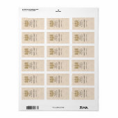 Étiquette à lèvres Cream et Gold Mariage damassé (Feuille entière)