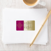 Étiquette à lèvres Gold et Bourgogne Mariage damas (En situation)