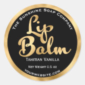 Étiquette à lèvres noir et or (Devant)