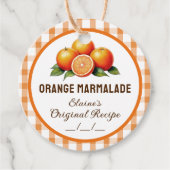 Étiquette à marmelade orange avec à damiers design (Devant)