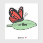 Étiquette à papillon rouge mignon (Feuille)