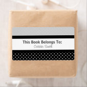 Étiquette À petits pois noirs/blancs/gris (En situation)