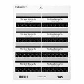 Étiquette À petits pois noirs/blancs/gris (Feuille entière)