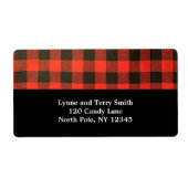 Étiquette à plaid de buffle rouge et noir (Devant)