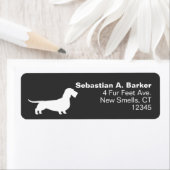 Étiquette À poils durs Dachshund Chien Silhouette Adresse de (En situation)