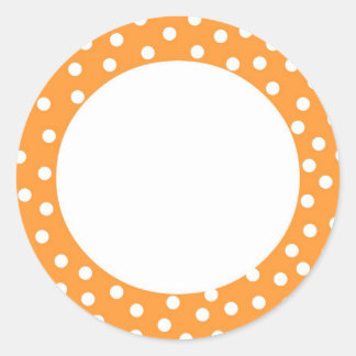 Étiquette à pois orange