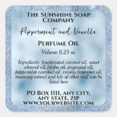 Étiquette à rouleaux à huile bleue et Parties scin (Devant)