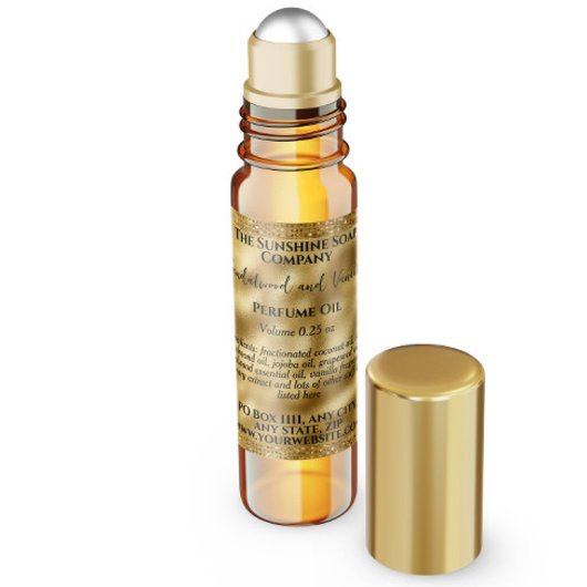 Étiquette à rouleaux à huile d'or et à Parties sci