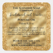 Étiquette à rouleaux à huile d'or et à Parties sci (Devant)