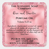 Étiquette à rouleaux à huile rose et Parties scint (Devant)