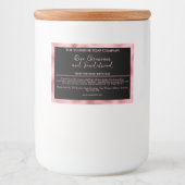 Étiquette à savon imperméable en feuille noire et  (Devant)