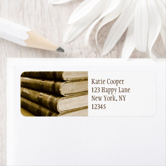 Étiquette A Stack of Old Books (En situation)