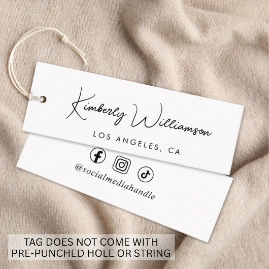 Étiquette à suspendre personnalisée avec écriture