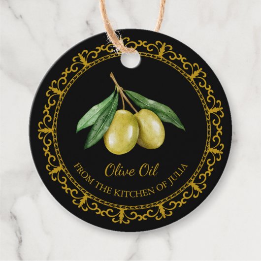 Étiquette à suspendre pour huile d'olive faite mai (Devant)