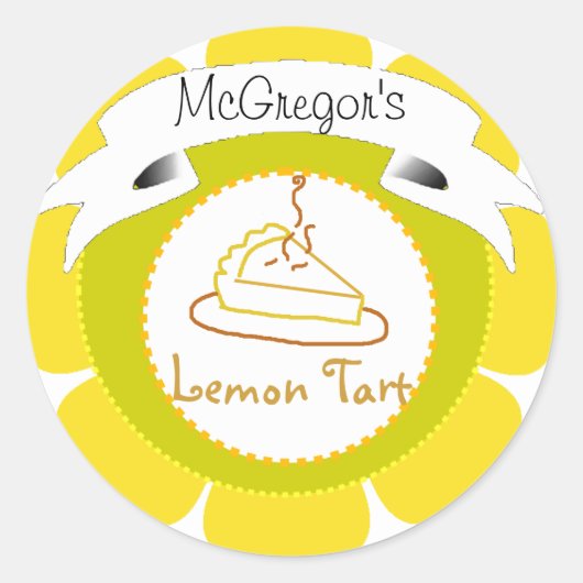 Étiquette à tarte citron jaune (Devant)