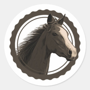 Étiquette à tête de cheval rustique