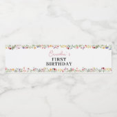 Étiquette à thème fleur sauvage bouteille d'eau (Étiquettes simples)