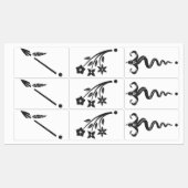 Étiquette à trois rayons (Feuille)