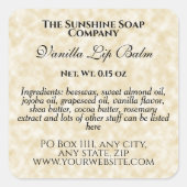 Étiquette à tube de baume pour papier parchemin (Devant)