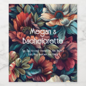 Étiquette à vin à fleurs foncées personnalisable (Étiquettes simples)